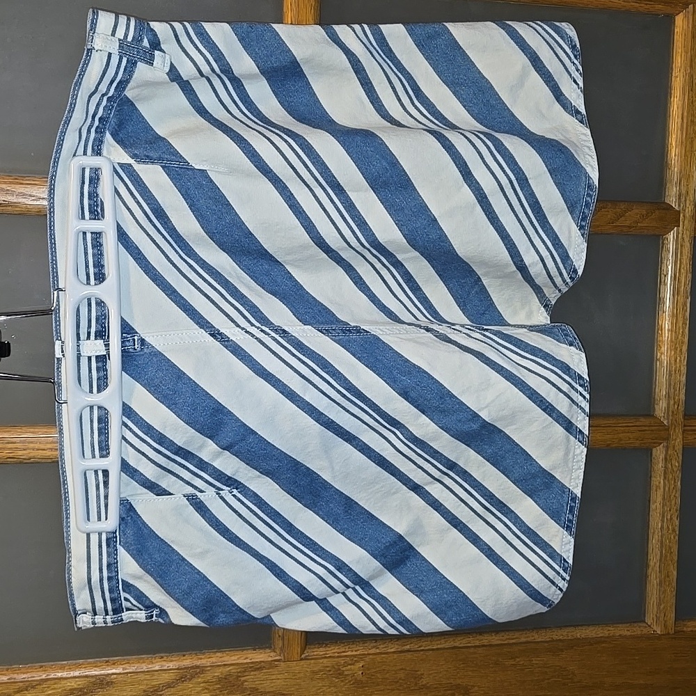 Universal Thread Size 10 Womens White and Blue Striped Mini Skirt - Picture 10 of 16